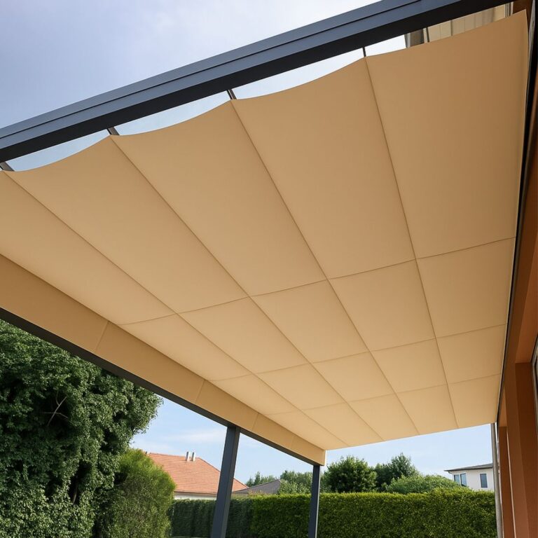 Roleta rzymska w pergoli